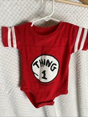 Universal Red 'Thing 1' Kids One Piece Bodysuit onesie